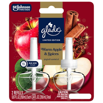 Glade Plugins Scented Oil Refills, Limited Edition Warm Apple & Spices - 2-.67 Fl. Oz. - 2-.67 FZ - Image 2