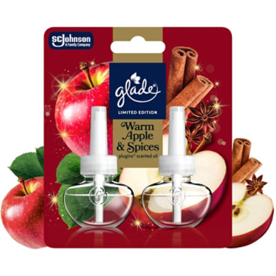 Glade Plugins Scented Oil Refills, Limited Edition Warm Apple & Spices - 2-.67 Fl. Oz. - 2-.67 FZ - Image 1