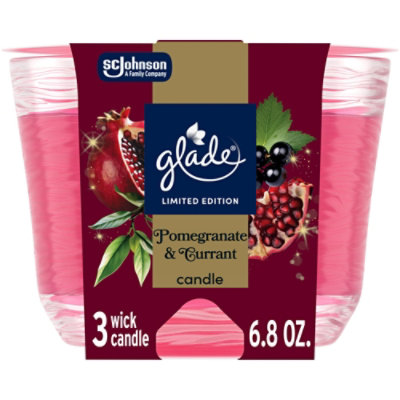 Glade 3 Wick Candle, Limited Edition Pomegranate & Currant - 6.8 Oz. - 6.8 OZ - Image 1