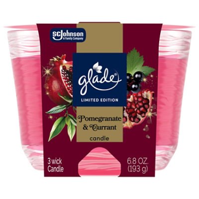 Glade 3 Wick Candle, Limited Edition Pomegranate & Currant - 6.8 Oz. - 6.8 OZ - Image 2