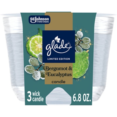 Glade 3 Wick Candle, Limited Edition Burgamot & Euclayptus - 6.8 Oz. - 6.8 OZ - Image 1