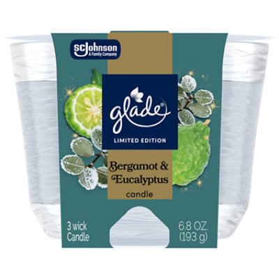 Glade 3 Wick Candle, Limited Edition Burgamot & Euclayptus - 6.8 Oz. - 6.8 OZ - Image 2