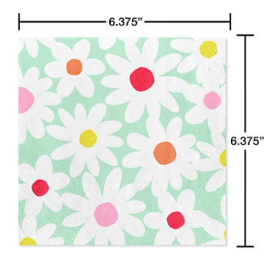 American Greetings Daisy Birthday Lunch Napkins - 20 Count - Image 2