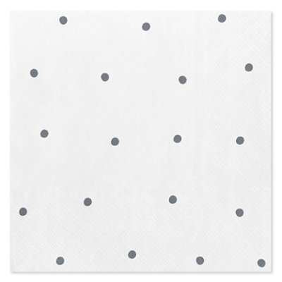American Greetings Silver Polka Dots Lunch Napkins - 20 Count - Image 1