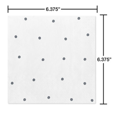 American Greetings Silver Polka Dots Lunch Napkins - 20 Count - Image 2