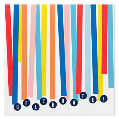 American Greetings Colorful Streamers Birthday Lunch Napkins - 20 Count - Image 1