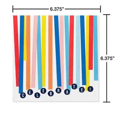 American Greetings Colorful Streamers Birthday Lunch Napkins - 20 Count - Image 2