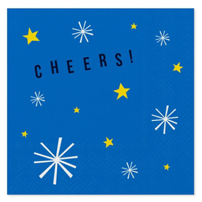 American Greetings Cheer on Blue Birthday Beverage Napkins - 20 Count - Image 1