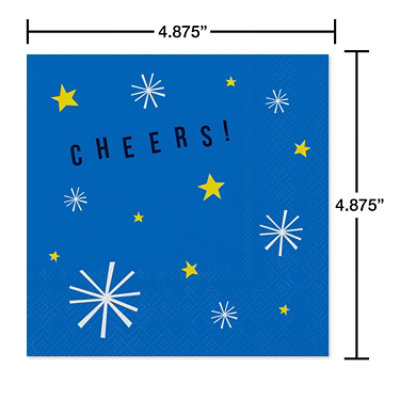 American Greetings Cheer on Blue Birthday Beverage Napkins - 20 Count - Image 2