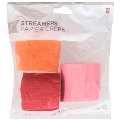 American Greetings Pink/Orange/Red 30' Crepe Paper - 3 Count - Image 3