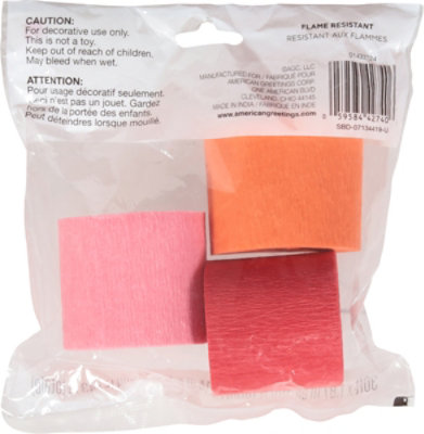 American Greetings Pink/Orange/Red 30' Crepe Paper - 3 Count - Image 4