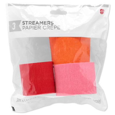 American Greetings Pink/Orange/Red 30' Crepe Paper - 3 Count - Image 2