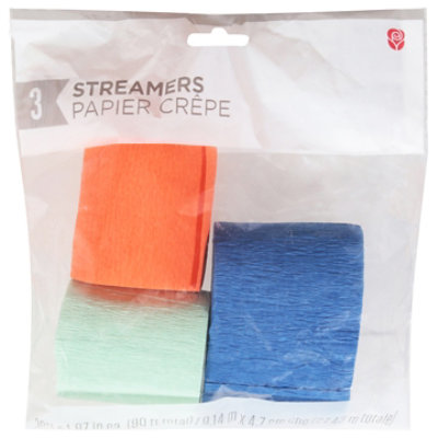 American Greetings Blue/Green/Orange 30' Crepe Paper - 3 Count - Image 3