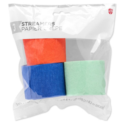 American Greetings Blue/Green/Orange 30' Crepe Paper - 3 Count - Image 2