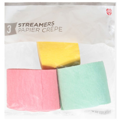 American Greetings Pink/Yellow/Green 30' Birthday Paper Streamers - 3 Count - Image 3