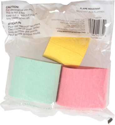 American Greetings Pink/Yellow/Green 30' Birthday Paper Streamers - 3 Count - Image 4