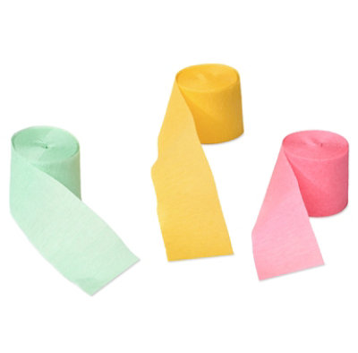 American Greetings Pink/Yellow/Green 30' Birthday Paper Streamers - 3 Count - Image 1