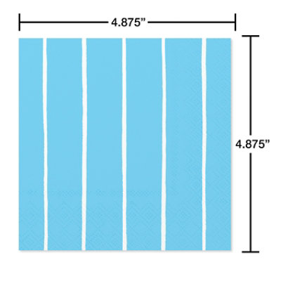 American Greetings Stripes on Blue Beverage Napkins - 20 Count - Image 2
