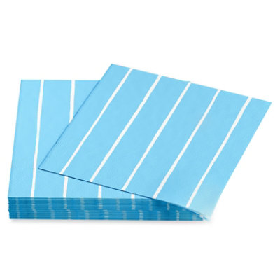 American Greetings Stripes on Blue Beverage Napkins - 20 Count - Image 3