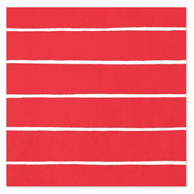 American Greetings Stripes on Red Beverage Napkins - 20 Count - Image 1