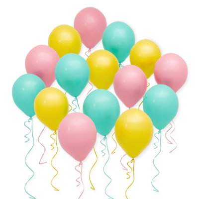 American Greetings Pink/Yellow/Green Balloons - 15 Count - Image 1