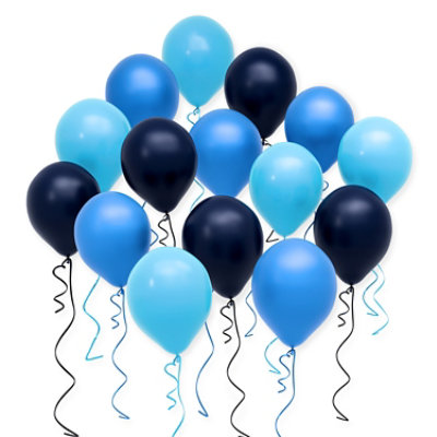 American Greetings Assorted Shades of Blue Balloons - 15 Count - Image 1