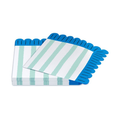 American Greetings Light Green Stripes Beverage Napkins - 20 Count - Image 3
