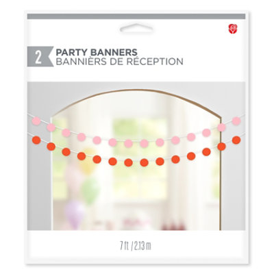 American Greetings Pink and Orange Circles 7' All Occasion Party Banner Decoration - 2 Count - Image 2