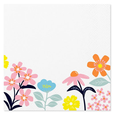 American Greetings Colorful Flowers Beverage Napkins - 20 Count - Image 1