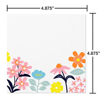 American Greetings Colorful Flowers Beverage Napkins - 20 Count - Image 2