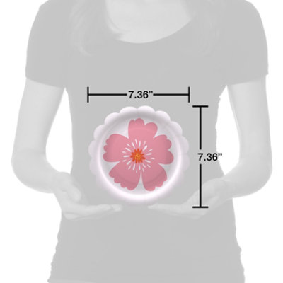 American Greetings Pink Flower 7" All Occasion Paper Plates - 10 Count - Image 2