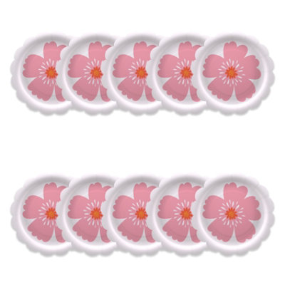 American Greetings Pink Flower 7" All Occasion Paper Plates - 10 Count - Image 3