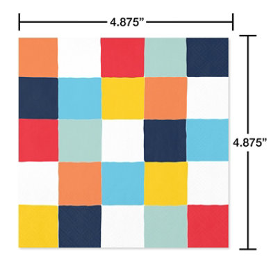 American Greetings Colorful Squares Beverage Napkins - 20 Count - Image 2