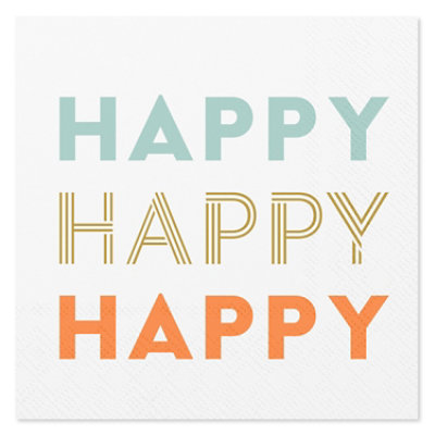 American Greetings Happy Happy Happy Beverage Napkins - 20 Count - Image 1
