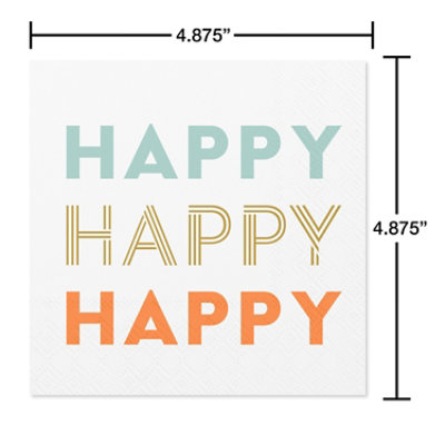 American Greetings Happy Happy Happy Beverage Napkins - 20 Count - Image 2