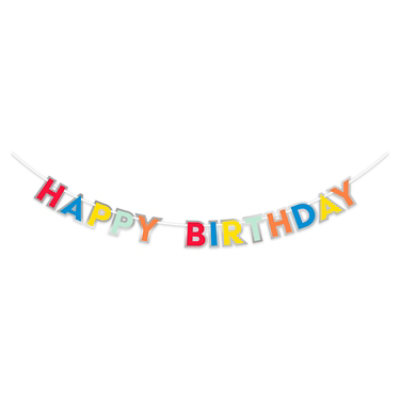 American Greetings Happy Birthday Letters 7' Birthday Party Banner Decoration - Each - Image 1