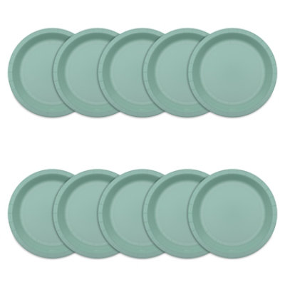 American Greetings Green 7" All Occasion Paper Plates - 10 Count - Image 3