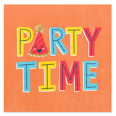 American Greetings Party Time Birthday Beverage Napkins - 20 Count - Image 1