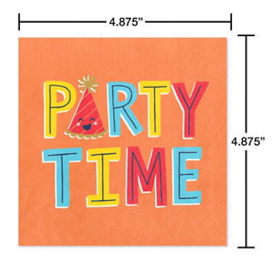 American Greetings Party Time Birthday Beverage Napkins - 20 Count - Image 2