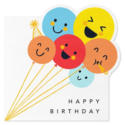 American Greetings Smiley Balloons Birthday Lunch Napkins - 20 Count - Image 1