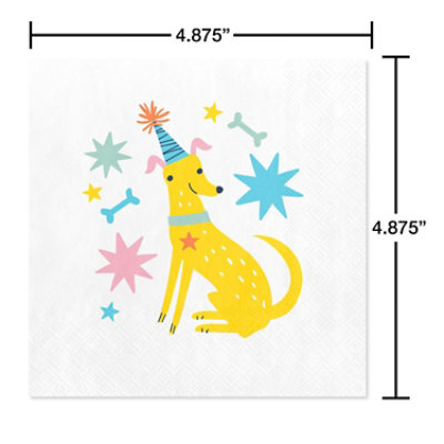 American Greetings Birthday Dog Birthday Beverage Napkins - 20 Count - Image 2