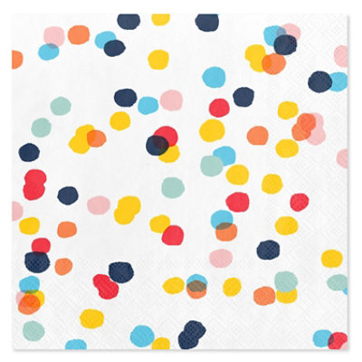 American Greetings Scattered Colorful Dots Beverage Napkins - 20 Count - Image 1