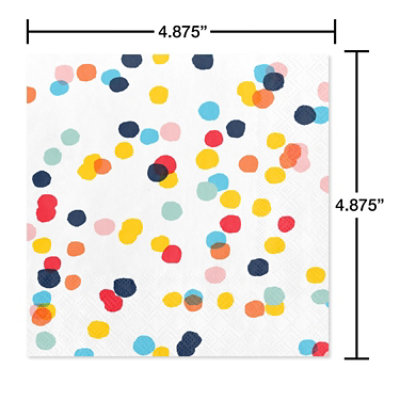 American Greetings Scattered Colorful Dots Beverage Napkins - 20 Count - Image 2