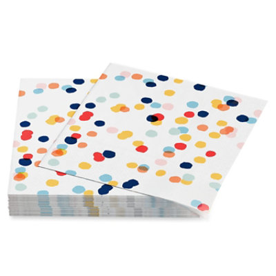 American Greetings Scattered Colorful Dots Beverage Napkins - 20 Count - Image 3