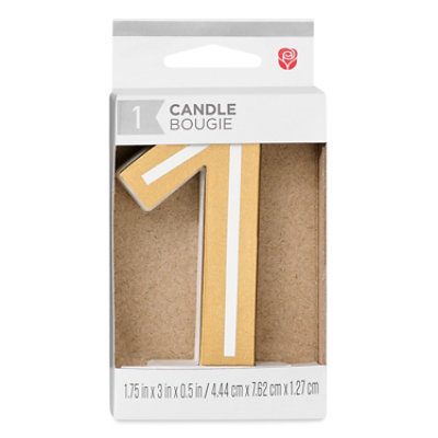 American Greetings Number 1 Gold Birthday Number Candle - Each - Image 2