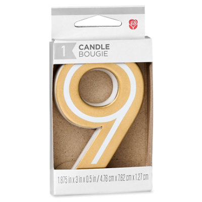 American Greetings Number 9 Gold Birthday Number Candle - Each - Image 1