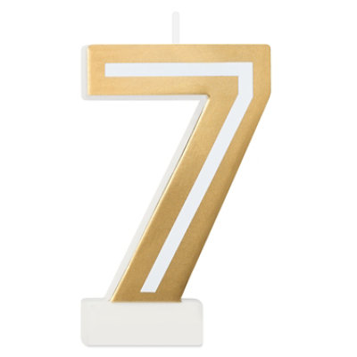 American Greetings Number 7 Gold Birthday Number Candle - Each - Image 2