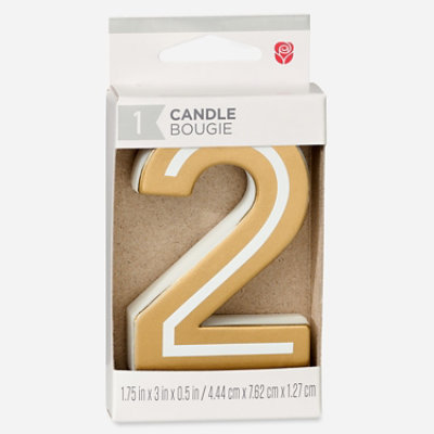American Greetings Number 2 Gold Birthday Number Candle - Each - Image 2