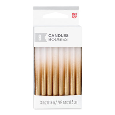 American Greetings White and Gold Ombre Birthday Candles - 8 Count - Image 2