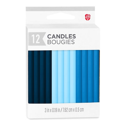 American Greetings Long Thin Shades of Blue Birthday Candles - 12 Count - Image 2